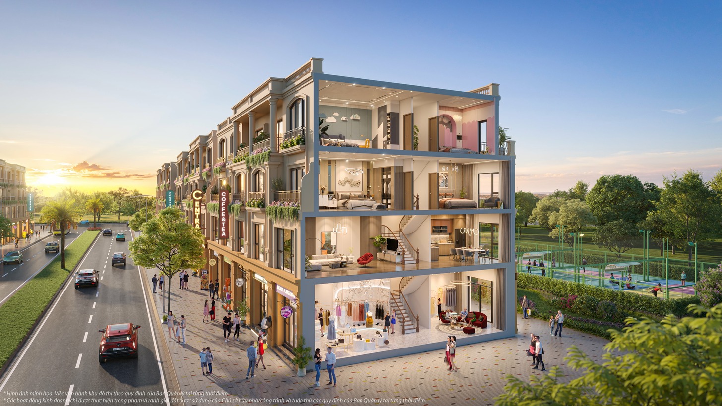 Mô hình khai thác đa tầng shophouse Vinhomes Vũ Yên Mô hình khai thác đa tầng shophouse Vinhomes Vũ Yên